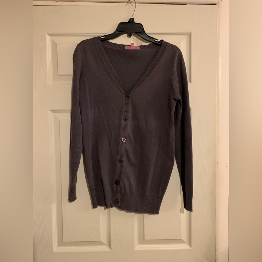 Grey v neck cardigan